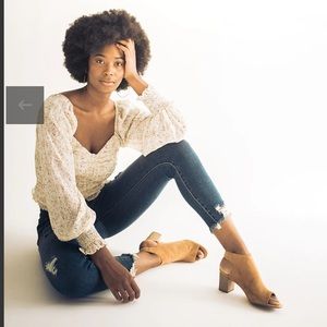 ALTARD STATE Fall Floral Puff Sleeve Top Size XS